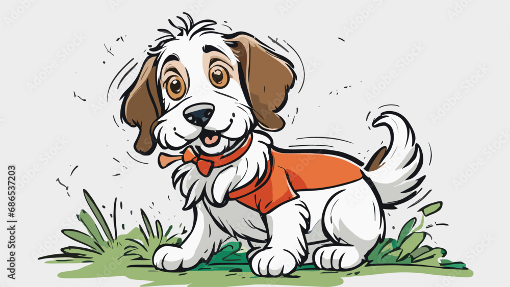 Dog animal cartoon illustration vector image. Cute puppy drawing design image