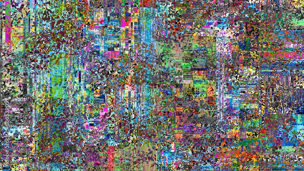 Fototapeta premium TV noise static effect, abstract glitch background. Fractal digital art pattern