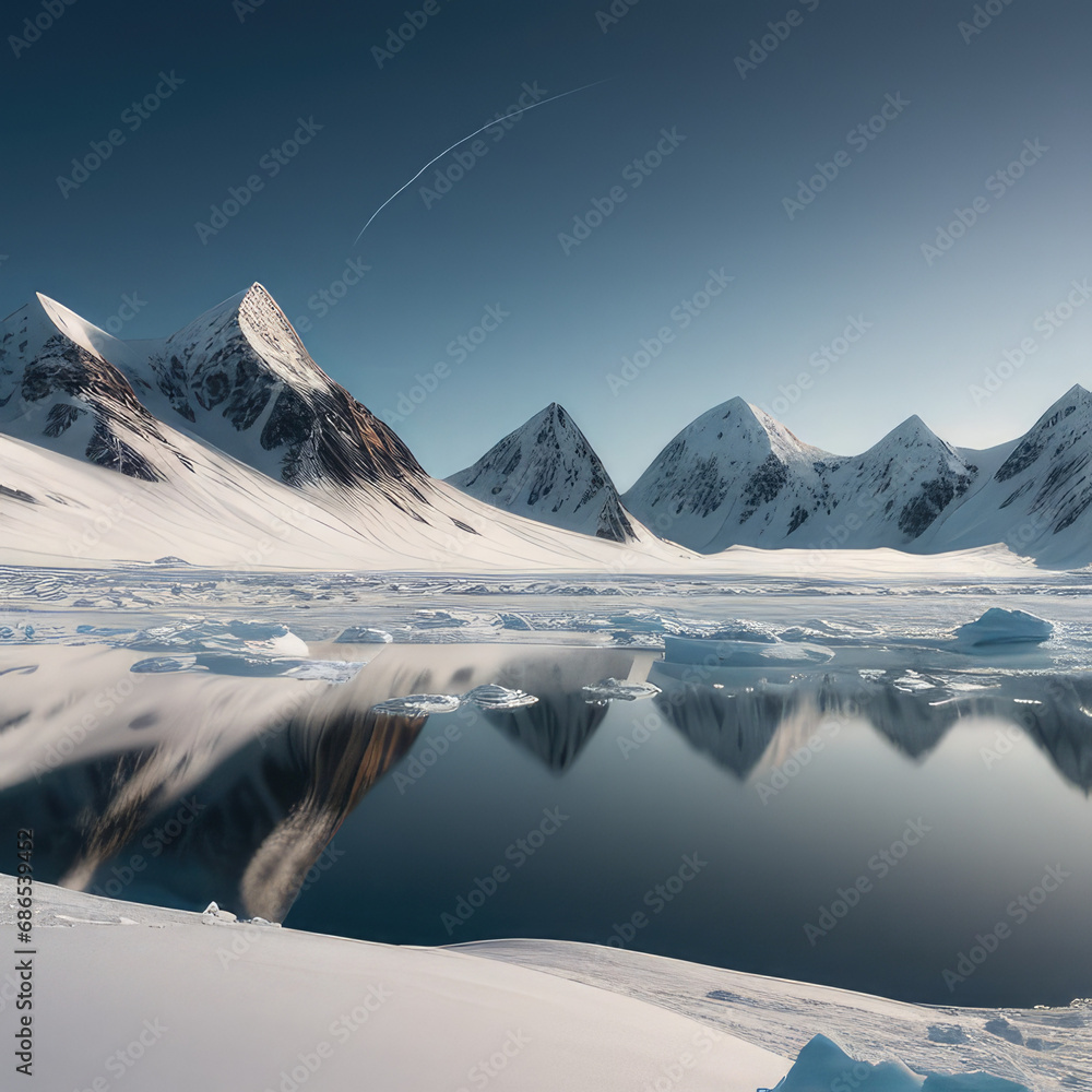 Winter arctic landscape