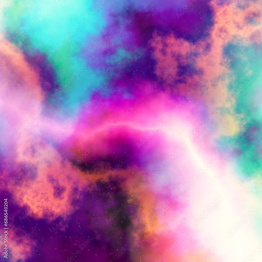 Nebula and galaxies in space. Abstract cosmos background