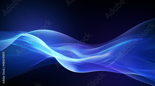 Blue abstract dynamic lines wavy technology