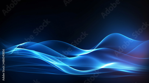 Blue abstract dynamic lines wavy technology