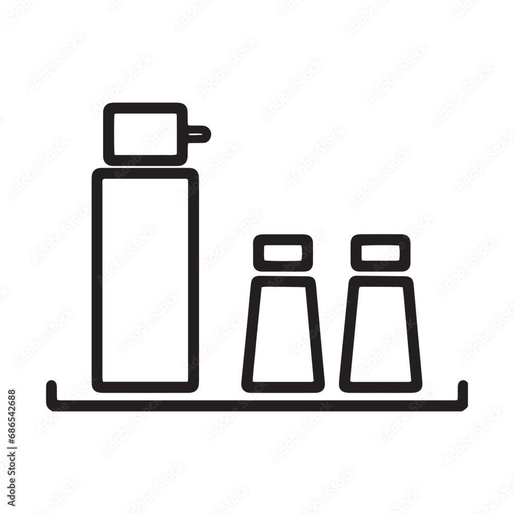 食卓の上の調味料セットのアイコンイラスト 食卓の上の調味料セットのアイコンイラスト