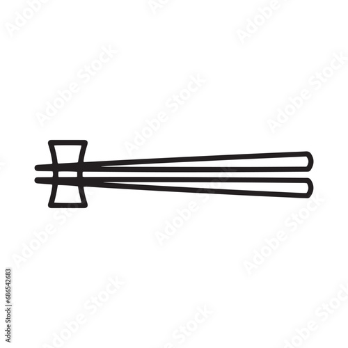 箸置きに置かれた箸のアイコンイラスト
