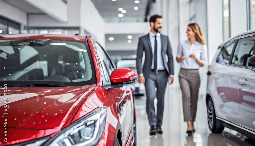 custom made wallpaper toronto digitalCar seller in suit walking around car salon with customer who wants to buy a car and talking about specifications of cars