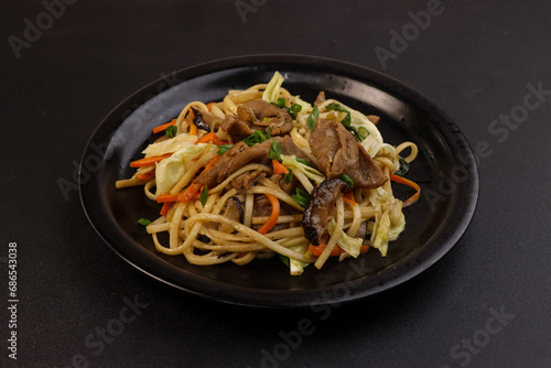 Yaki Udon is Japanese Stir Fried Udon Noodles with Beef.