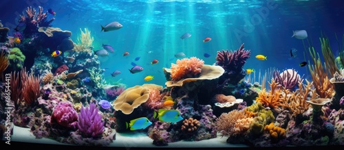 Aquarium snapshot of coral reef fish.