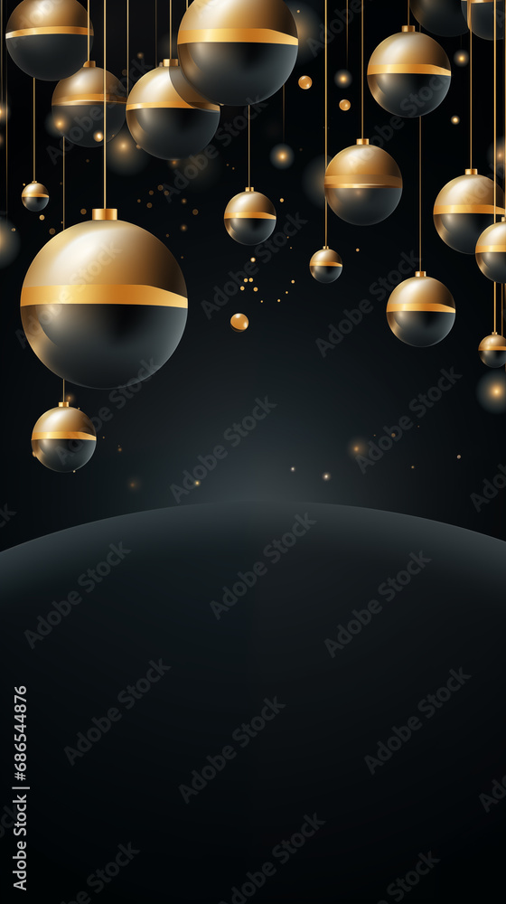 Christmas, new year luxury template with place for text. Social media post, banner, header, email, cover, flyer brochure, invitation, greeting card. Trendy elegant modern design. Generative Ai content