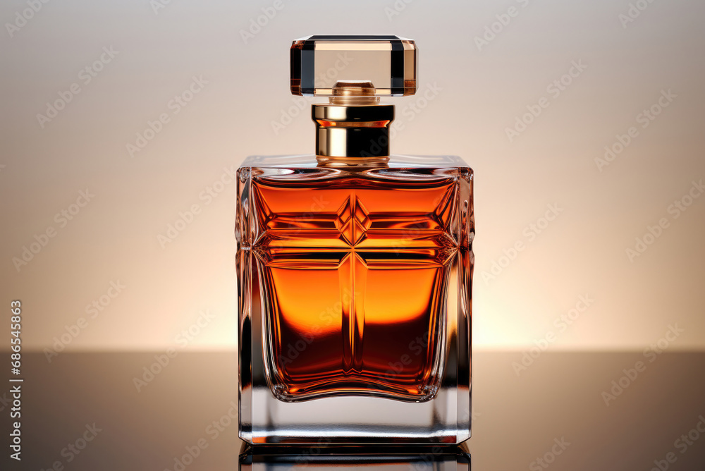 Eau de toilette or perfume in a glass bottle in the background Eau de toilette or perfume in a glass bottle in the background