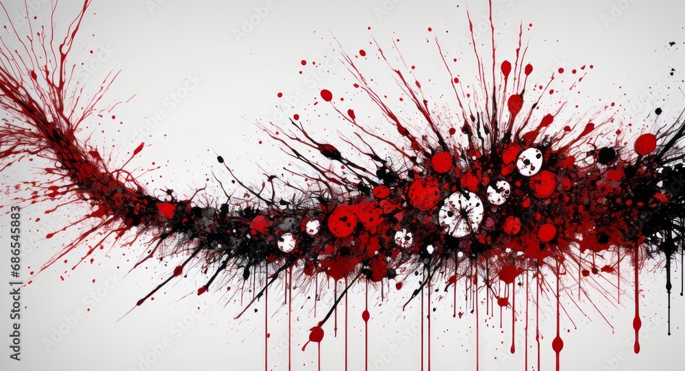 Artistic Red Blood Splattered On White Canvas Wallpaper