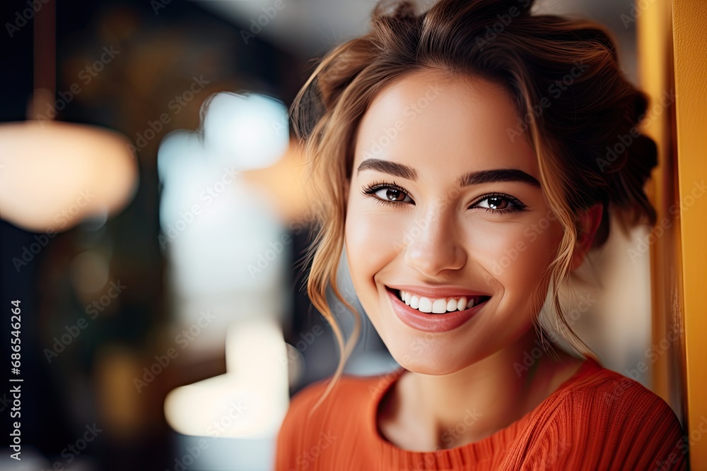 Happy and attractive young woman with a beautiful smile. Happy and attractive young woman with a beautiful smile.