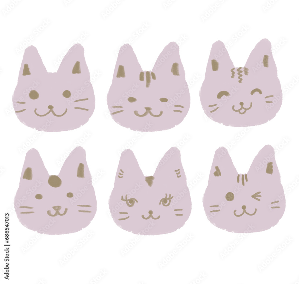 Obraz premium 猫ちゃんスタンプ