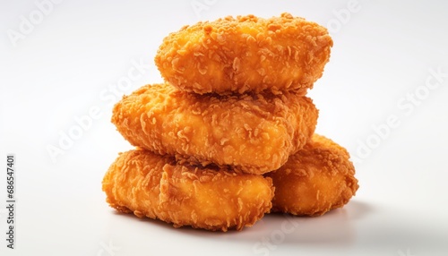 chicken nuggets in a stack of three
