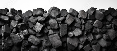 Carbon texture of charcoal or coal isolated on a white background.