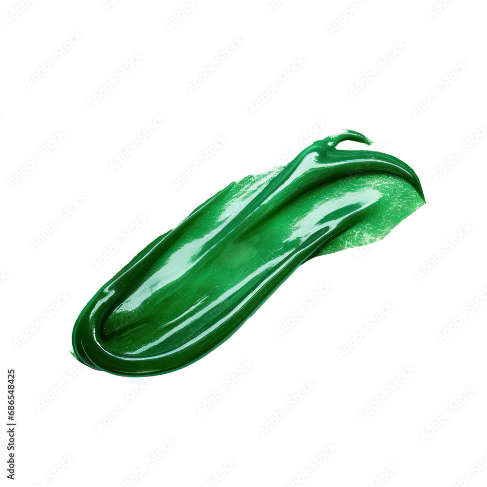 dark green emerald cream smudge smear isolated on transparent background,transparency 
