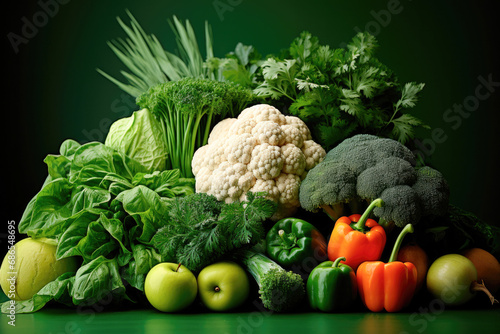 Local market fresh organic vegetable, garden produce, clean eating and dieting concept © Sunshine