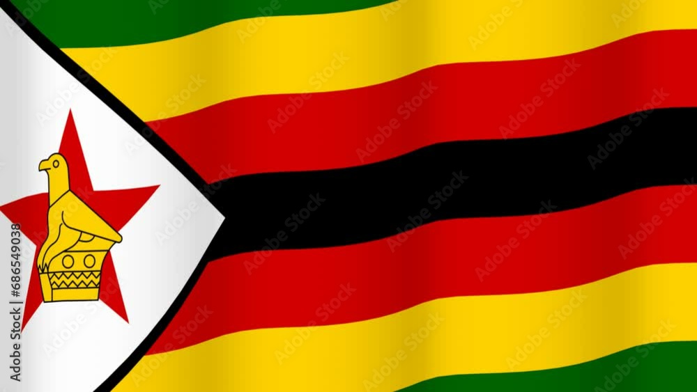 Full Screen waving flag of Zimbabwe Full Screen waving flag of Zimbabwe