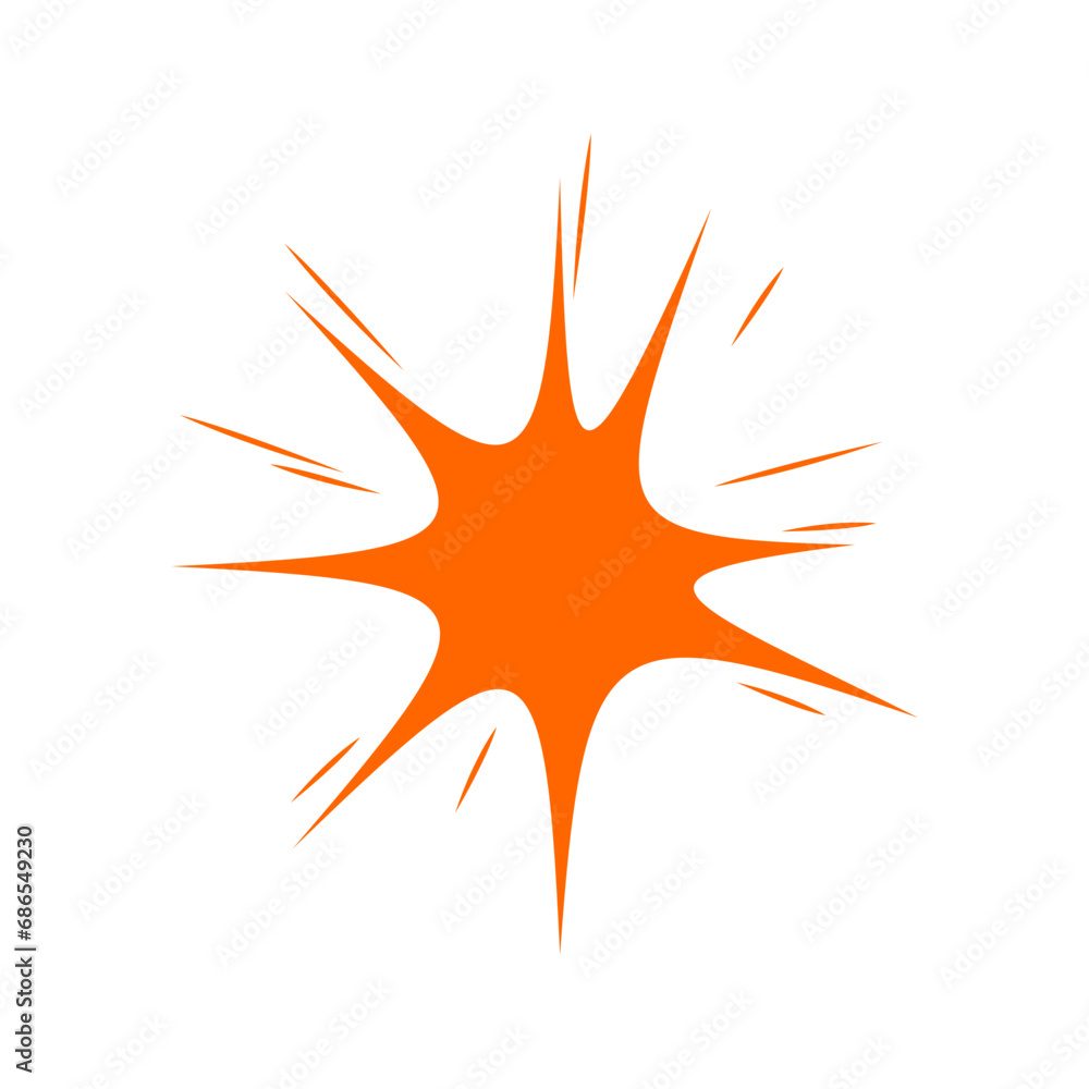 explosion cartoon simple orange sign explosion cartoon simple orange sign