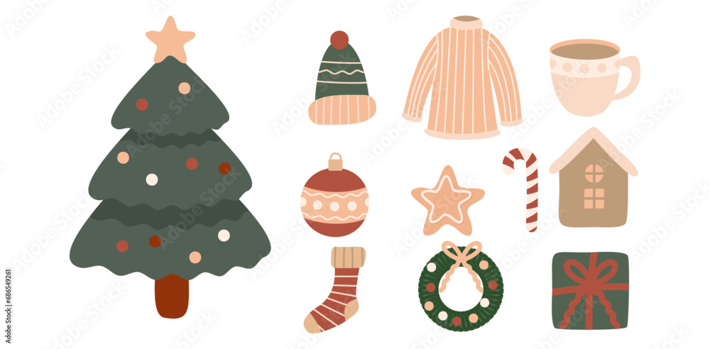Cute Christmas Elements Decoration Cute Christmas Elements Decoration