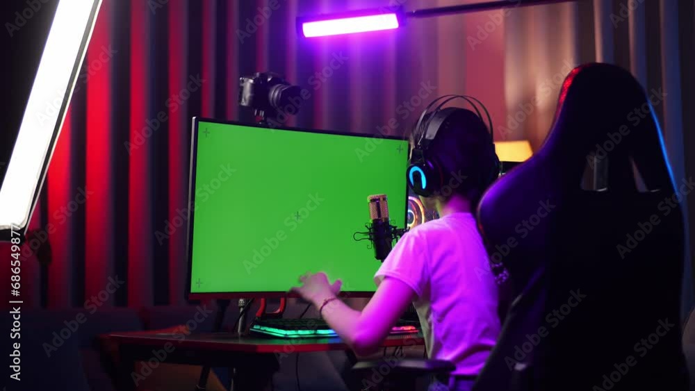 Asian Girl Streamer Feeling Disappointed Fails Game Over On Green Screen Computer
Asian Girl Streamer Feeling Disappointed Fails Game Over On Green Screen Computer