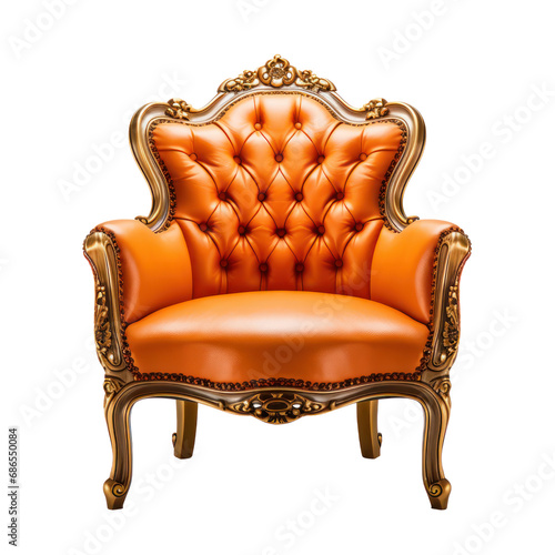 orange sofa chair isolated on transparent background,transparency 