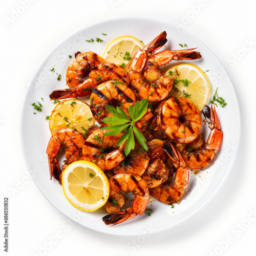 Delicious Plate of Grilled Shrimp