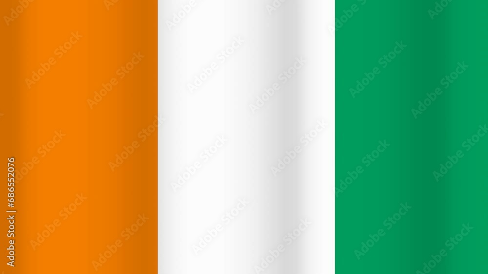 Full Screen waving flag of Ivory Coast Full Screen waving flag of Ivory Coast