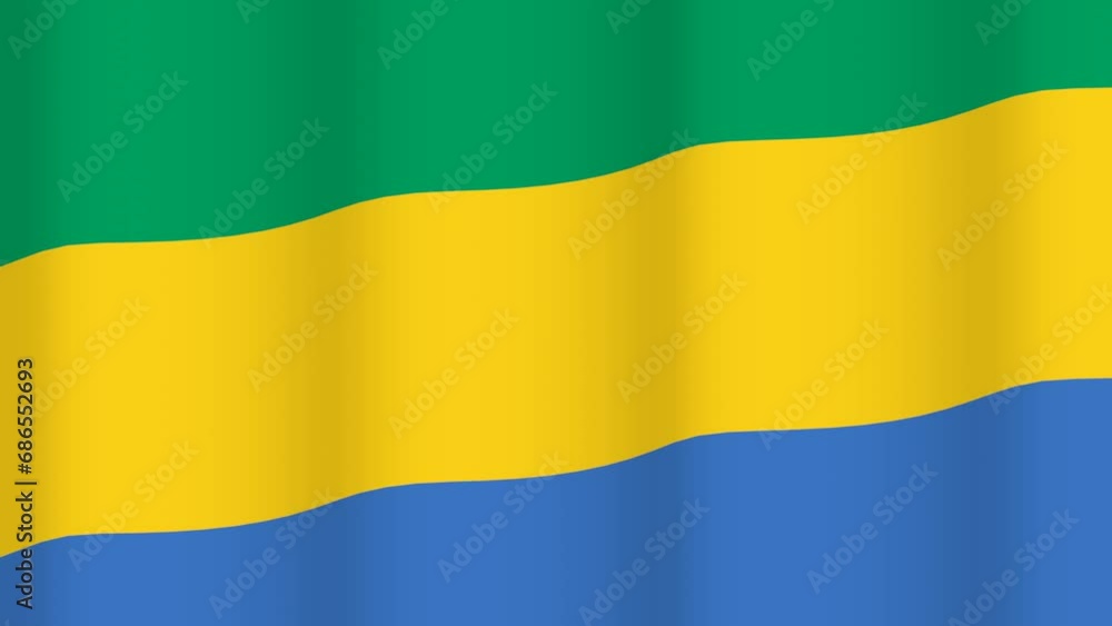 Full Screen waving flag of Gabon Full Screen waving flag of Gabon