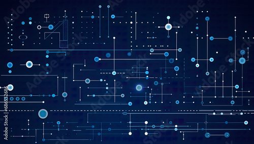 Digital Minimalistic Abstractions in Dark Blue and White