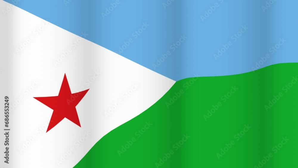 Full Screen waving flag of Djibouti Full Screen waving flag of Djibouti