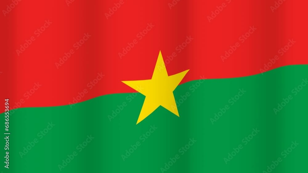 Full Screen waving flag of Burkina Faso Full Screen waving flag of Burkina Faso