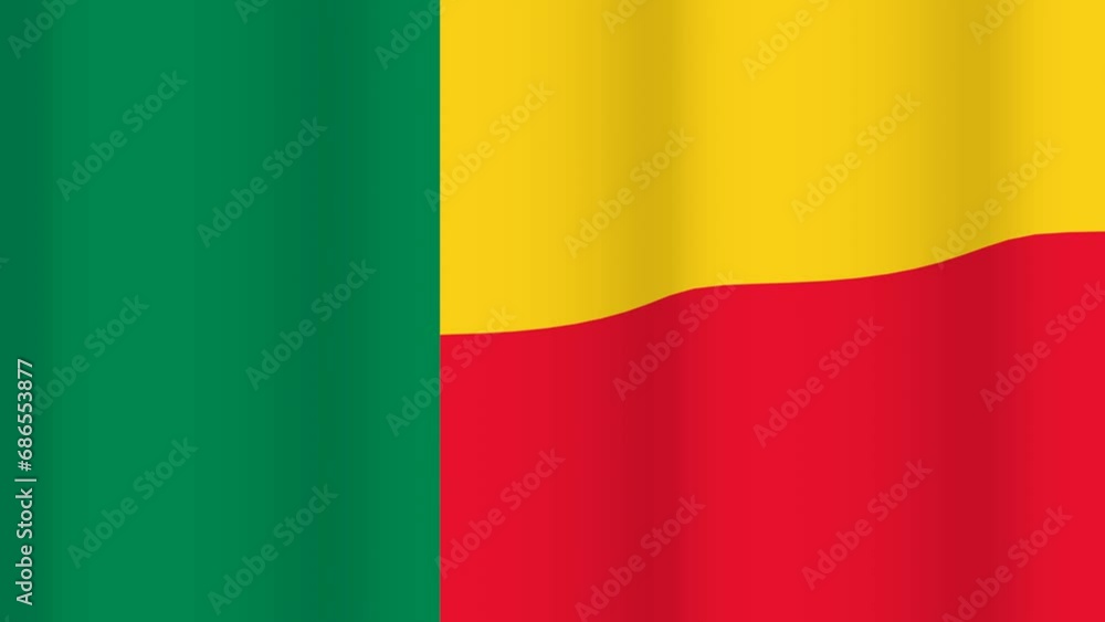 Full Screen waving flag of Benin Full Screen waving flag of Benin