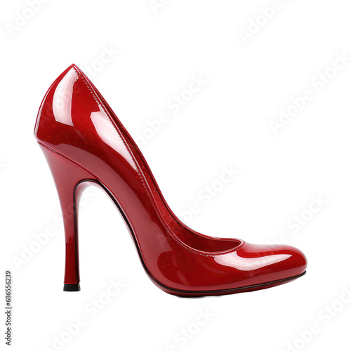 red high heel shoe isolated on transparent background,transparency 