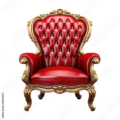 red sofa chair isolated on transparent background,transparency 