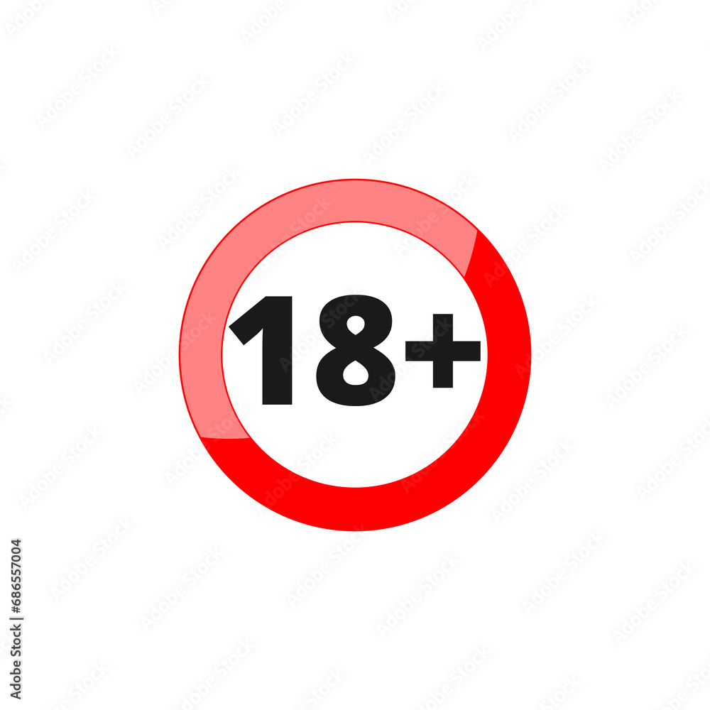 Plus 18 movie icon isolated on transparent background Plus 18 movie icon isolated on transparent background