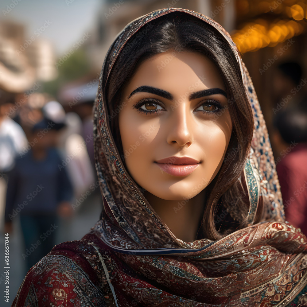 Muslim woman wearing hijab portrait