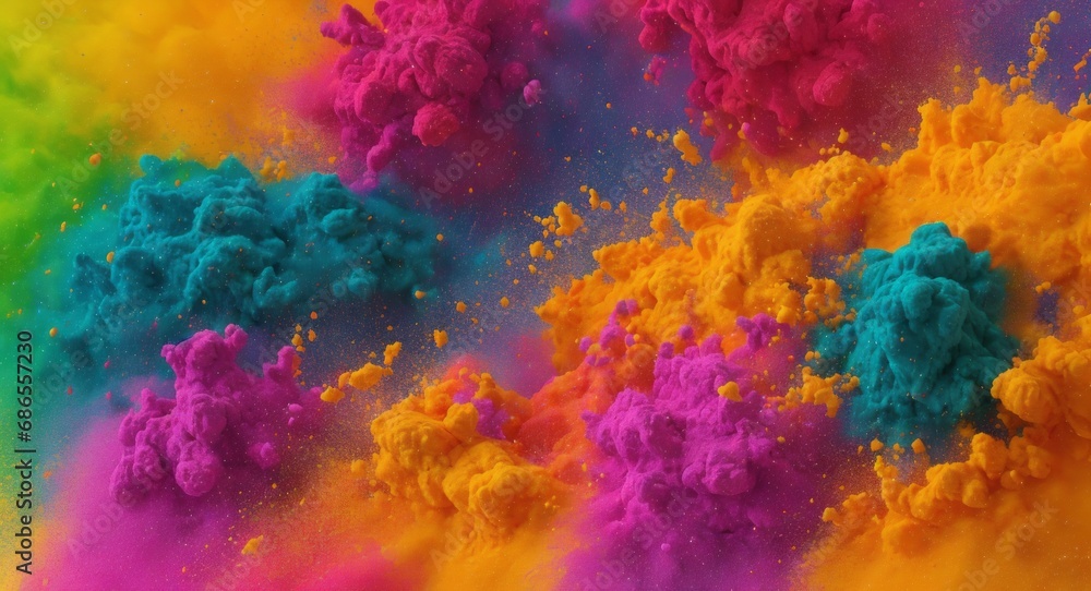 Artistic Colorful Dense Powder Explosion Abstract Wallpaper