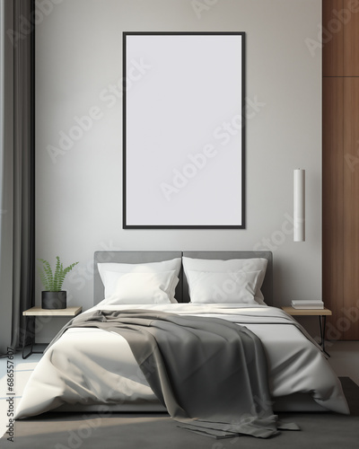 Simple style bedroom decoration renderings,created with Generative AI tecnology.