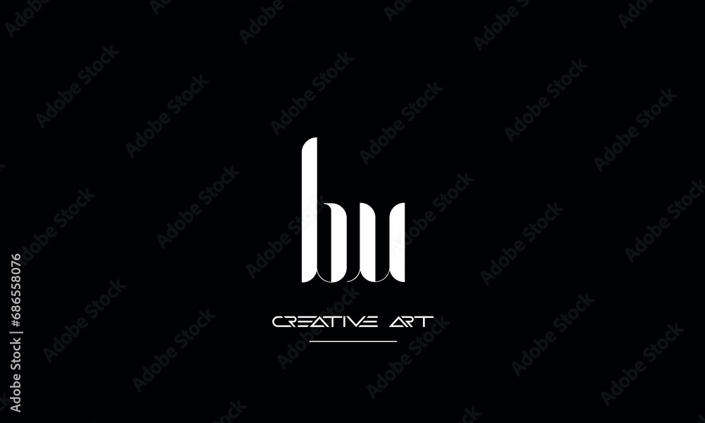 BW, WB, B, W abstract letters logo monogram BW, WB, B, W abstract letters logo monogram