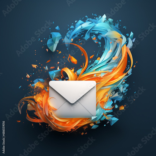 Email 3d rendering icon