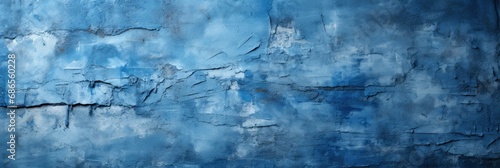 Decorative Dark Blue Painted Venetian Plaster , Banner Image For Website, Background, Desktop Wallpaper