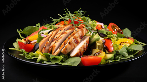 Healthy salad with green leaves