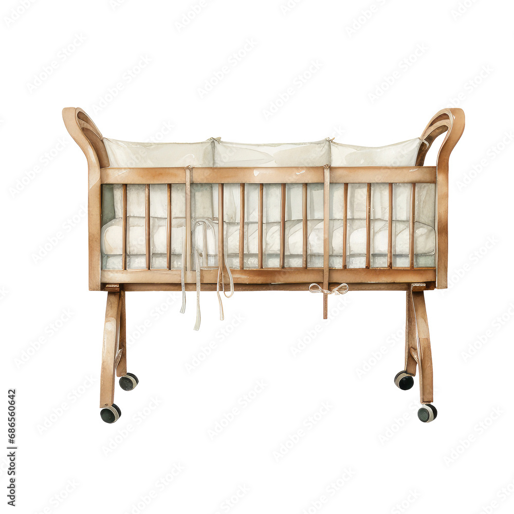 Watercolor baby furniture for the nursery