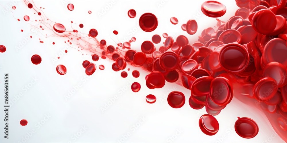 Blood Float Red Blood Cells Gracefully Float in the Air Against a Clean White ...