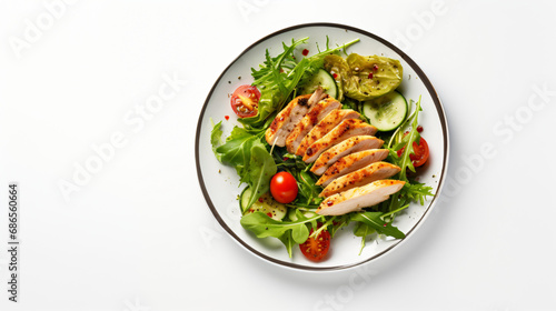 Healthy salad with green leaves