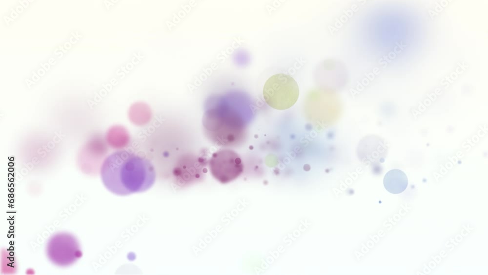 Colored circles are moving on a white background, background with circles Colored circles are moving on a white background, background with circles