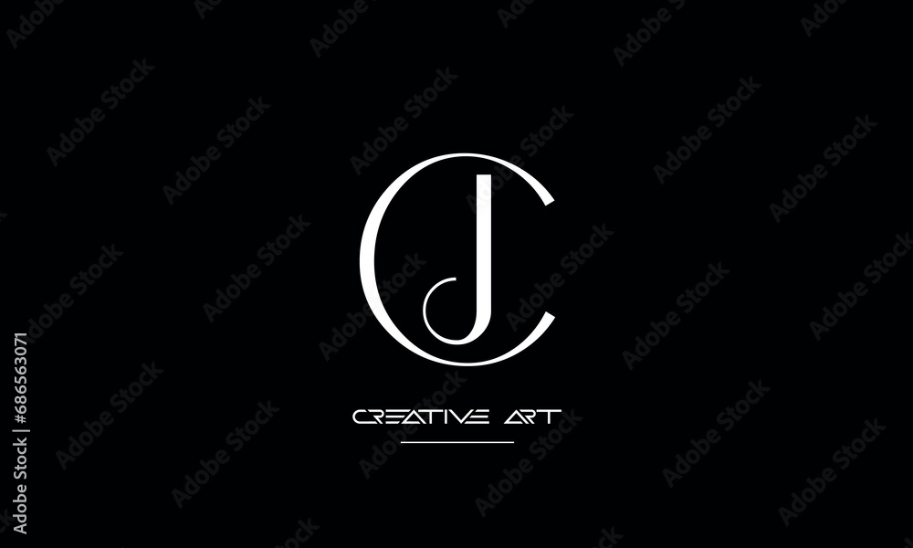 CJ, JC, C, J abstract letters logo monogram CJ, JC, C, J abstract letters logo monogram