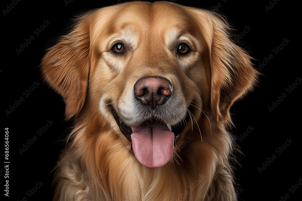Golden Elegance Capturing the Charm of a Loyal and Affectionate Retriever on a Pure White Canvas Created with generative AI tools