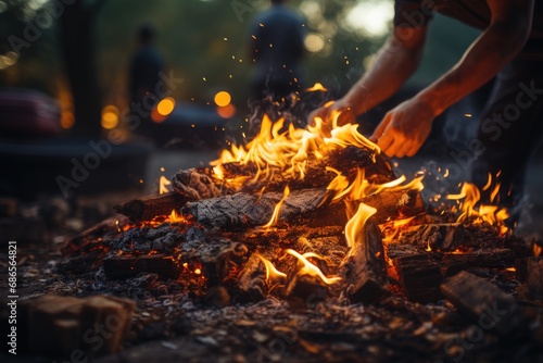 Small campfire. AI Generated