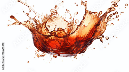 cola splash on white bg